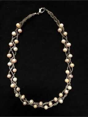 Multistrand Freshwater Pearl Necklace in Pastel Shades